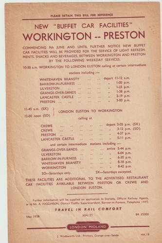 Handbill buffet car - br,